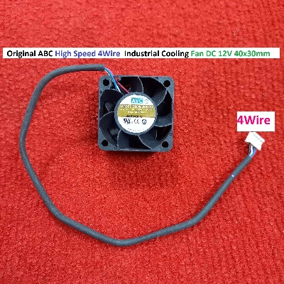 Picture of Original ABC High Speed  4 Wire Industrial Cooling Fan DC 12V 40x30mm Brushless Heatsink Cooler Cooling Radiator Heat Dissipation Fan With Cable For Heat Controller 3D Printer CNC Machine
