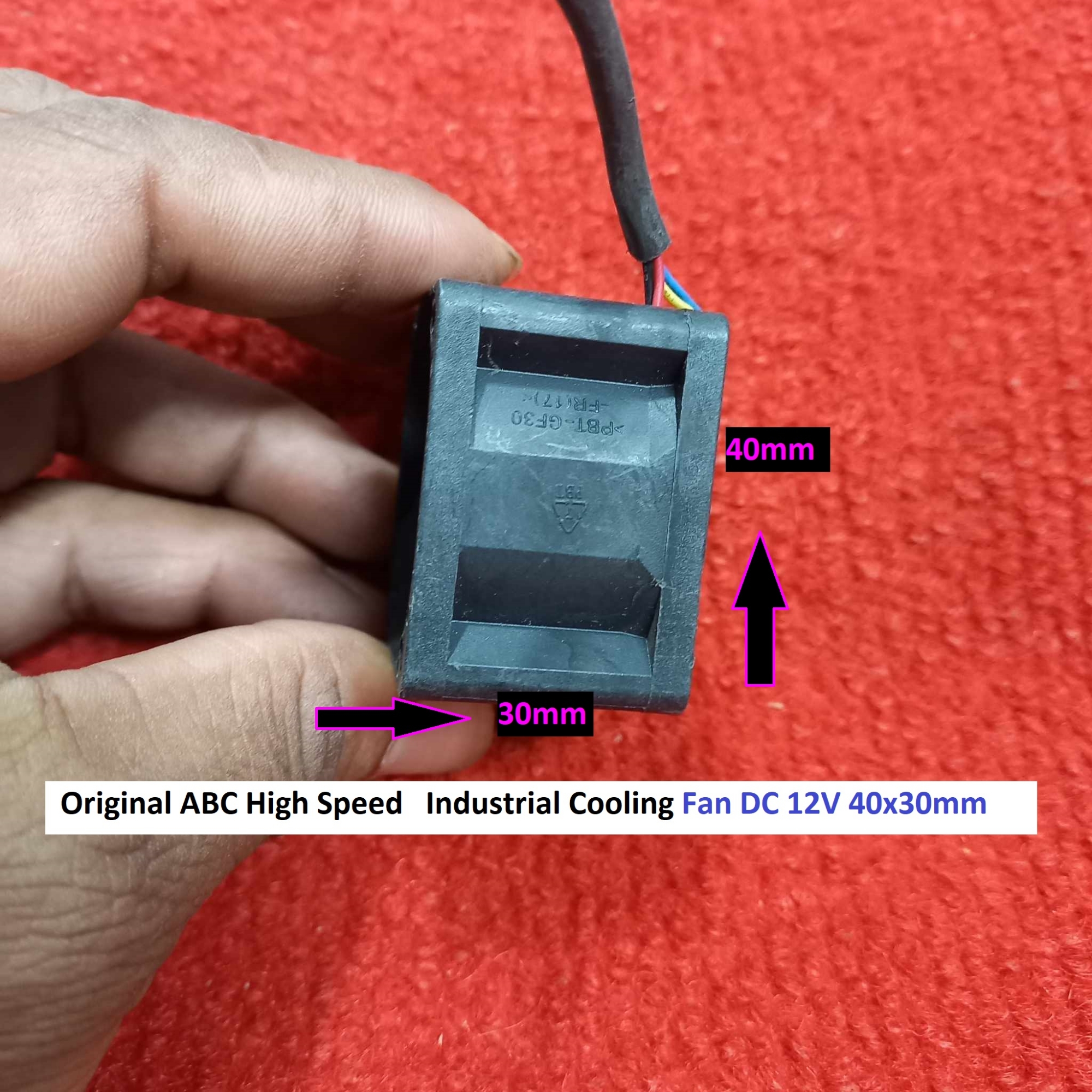 Picture of Original ABC High Speed  4 Wire Industrial Cooling Fan DC 12V 40x30mm Brushless Heatsink Cooler Cooling Radiator Heat Dissipation Fan With Cable For Heat Controller 3D Printer CNC Machine