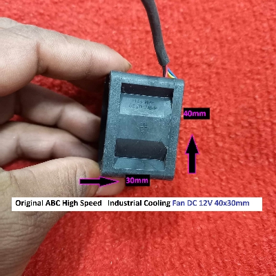 Picture of Original ABC High Speed  4 Wire Industrial Cooling Fan DC 12V 40x30mm Brushless Heatsink Cooler Cooling Radiator Heat Dissipation Fan With Cable For Heat Controller 3D Printer CNC Machine
