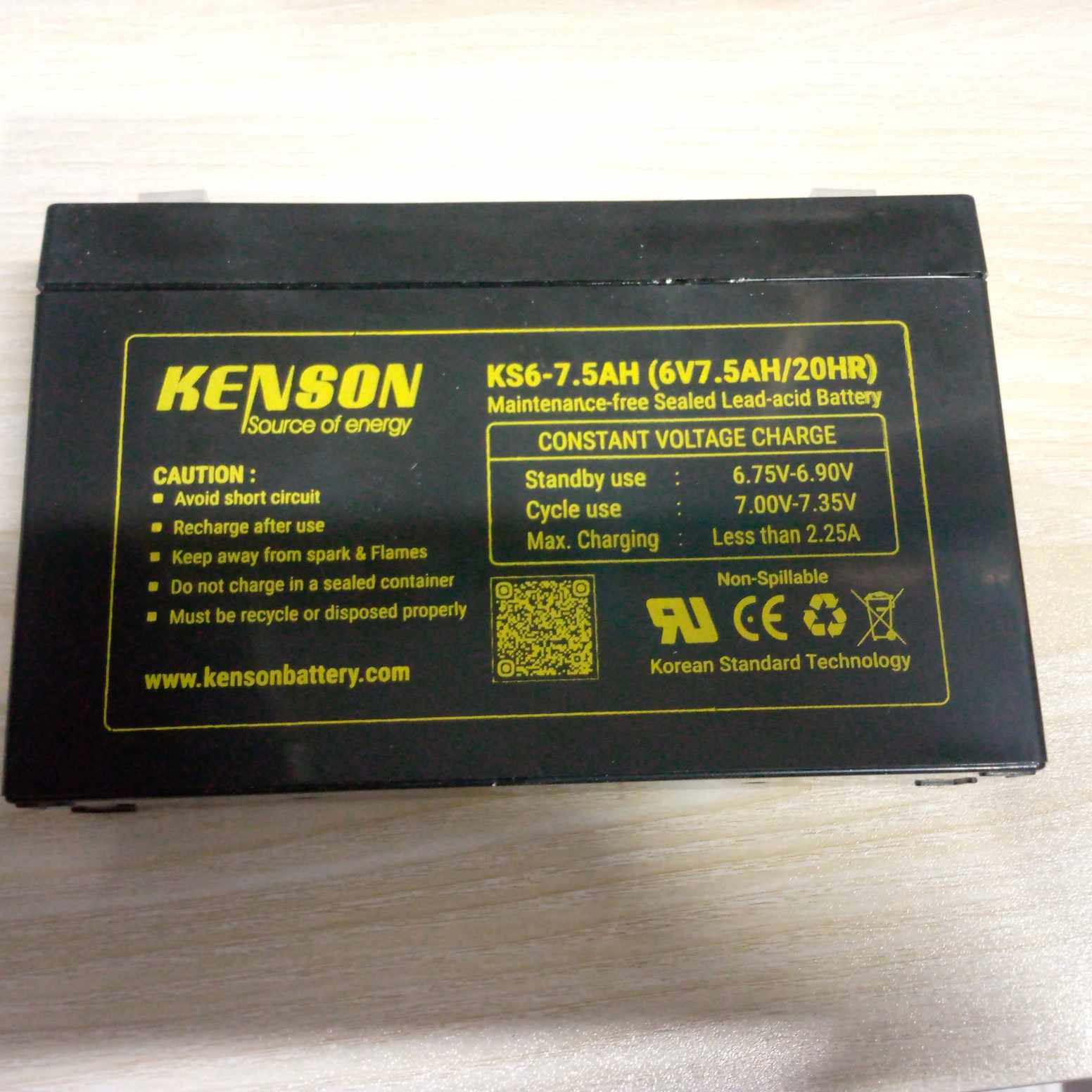 Picture of Lead Acid Battery 6V 7.5Ah Sealed Battery
