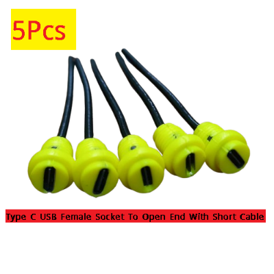 Picture of 5Pcs- CABLES With TYPE C USB FEMALE Socket BETTER Quality Smart Work Panel Mount TYPE C USB Female Socket To Open End With Cables Connector DIY