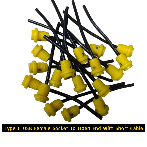 Picture of 5Pcs- CABLES With TYPE C USB FEMALE Socket BETTER Quality Smart Work Panel Mount TYPE C USB Female Socket To Open End With Cables Connector DIY
