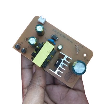 Picture of 15V 2A Charger Fan Circuit Board | AC DC Rechargeable Fan PCB with Light Control | Universal Fan Repair Module Adapters