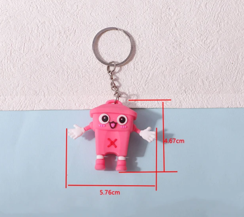 Picture of Cute Bin Character Keyring | Fun & Quirky Key Chain | Adorable Decorative Pendant for Bags & Keys