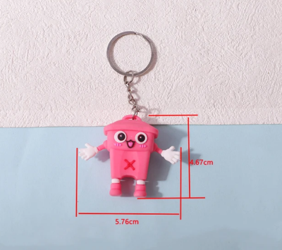 Picture of Cute Bin Character Keyring | Fun & Quirky Key Chain | Adorable Decorative Pendant for Bags & Keys