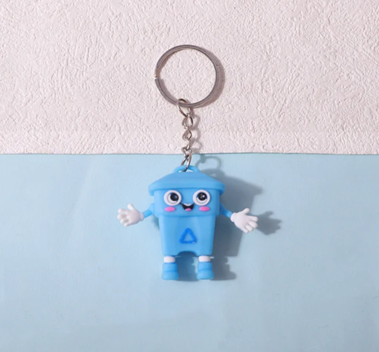 Picture of Cute Bin Character Keyring | Fun & Quirky Key Chain | Adorable Decorative Pendant for Bags & Keys