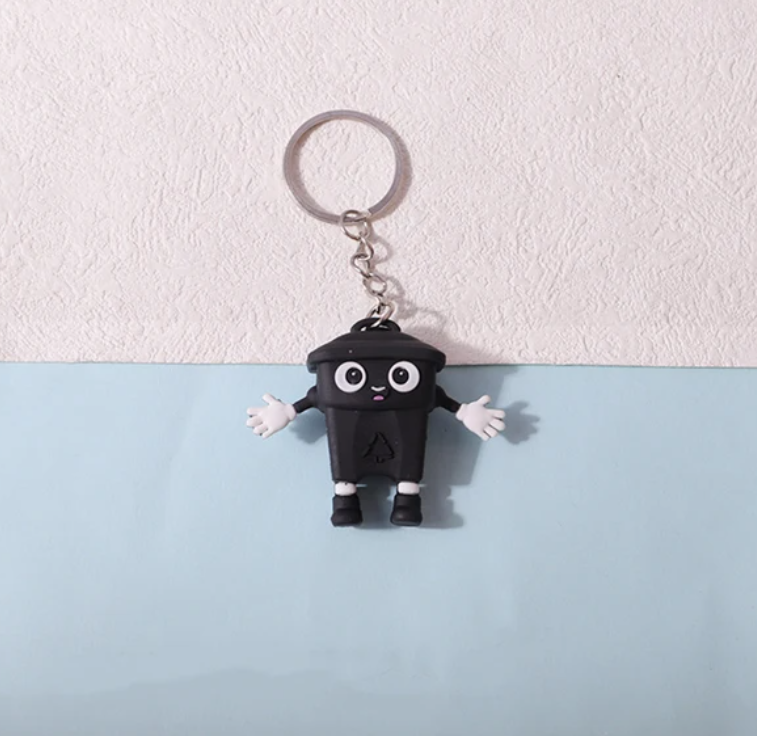 Picture of Cute Bin Character Keyring | Fun & Quirky Key Chain | Adorable Decorative Pendant for Bags & Keys