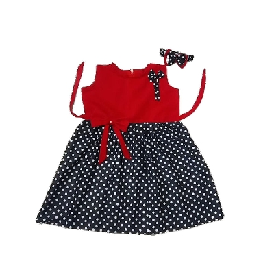 Picture of Baby girls Black and white print fashionable beautiful baby dress 0-12 years