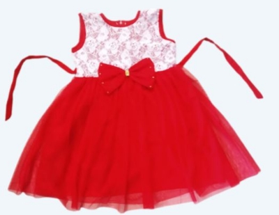 Picture of baby girl red colour party dress for all season 0-12 years girls