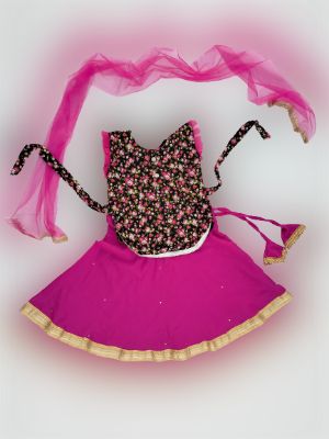 Picture of Handmade Baby girls Fashionable beautiful 3 piece skirts set for 1-7 years babies