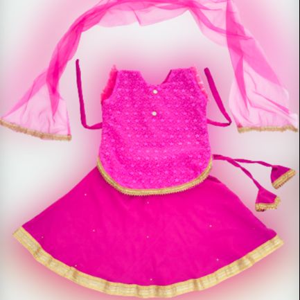 Picture of Handmade Baby girls Fashionable beautiful 3 piece skirts set for 1-7 years babies