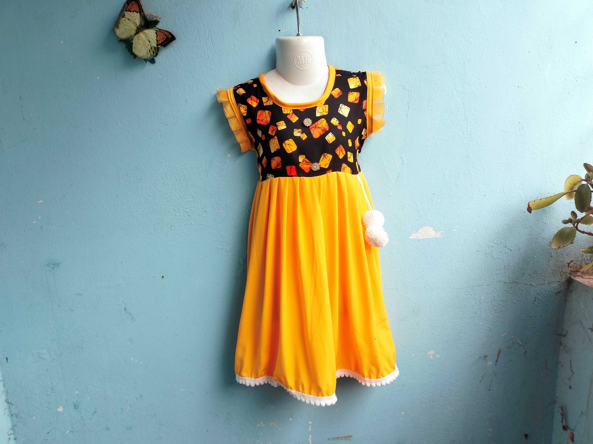 Picture of home made Baby Girl cotton Party Frock 0-3