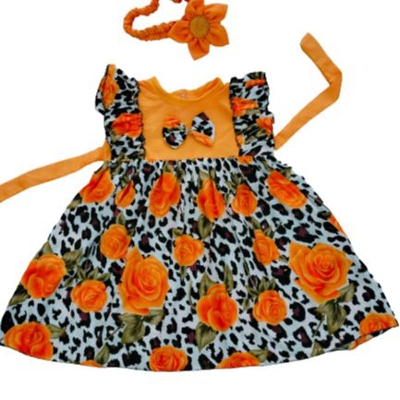 Picture of Rose Print cotton Dress for 0 to 3 Years Baby girls