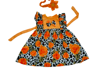 Picture of Rose Print cotton Dress for 0 to 3 Years Baby girls