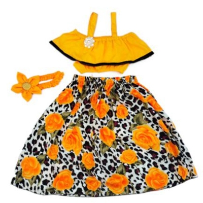 Picture of Handmade Baby girls Fashionable beautiful 2 piece skirts set for 1-10 years babies - বাচ্চাদের জামা