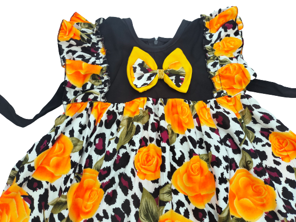 Picture of Rose Print cotton Dress for 0 to 7 Years Baby girls