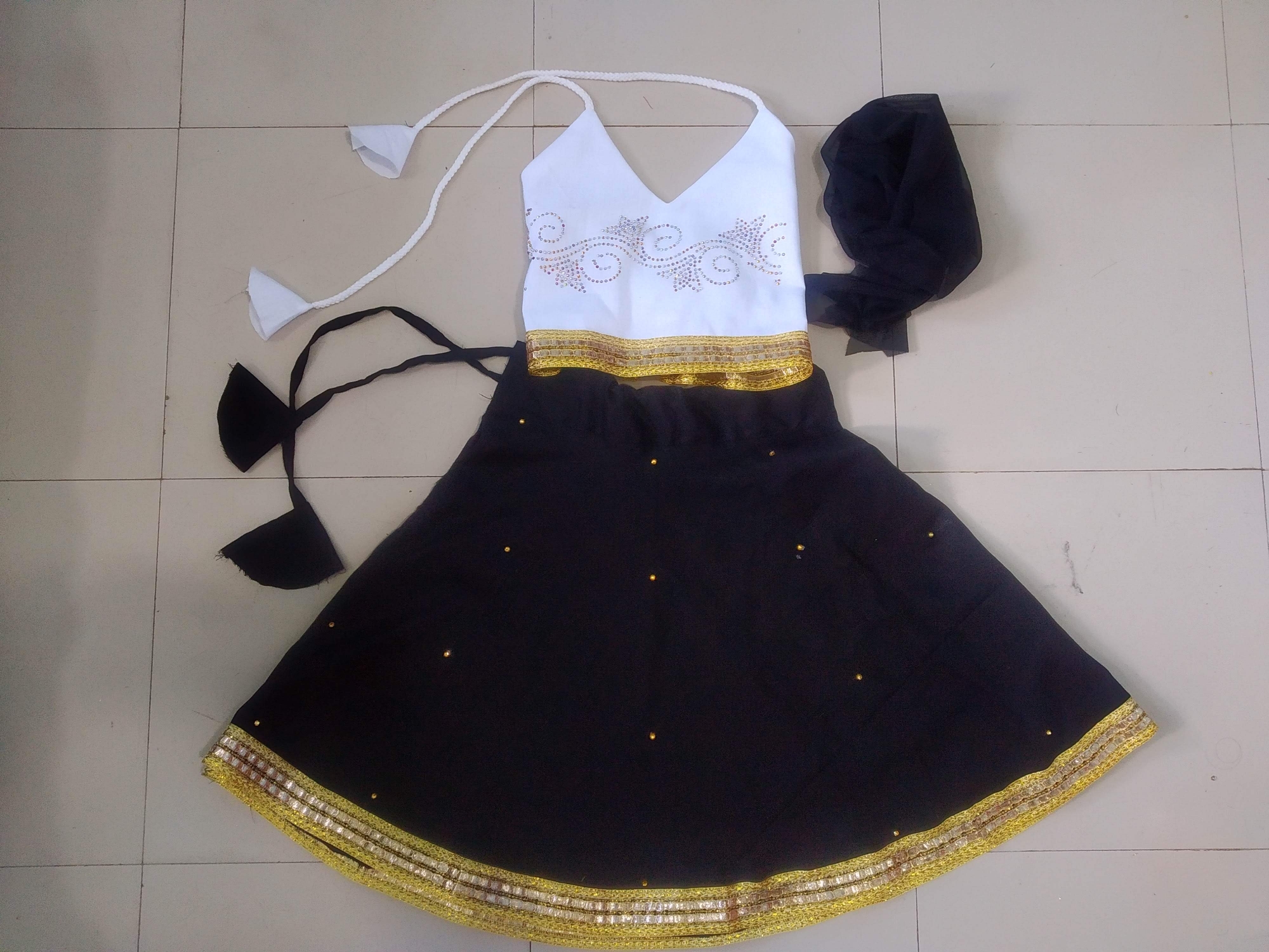 Picture of Western stylish skrit for baby girls party dress skart+top+orna 0-3 YEARS Girls