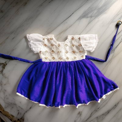 Picture of Baby girls fashionable beautiful party dress for 0 to 3 years babies