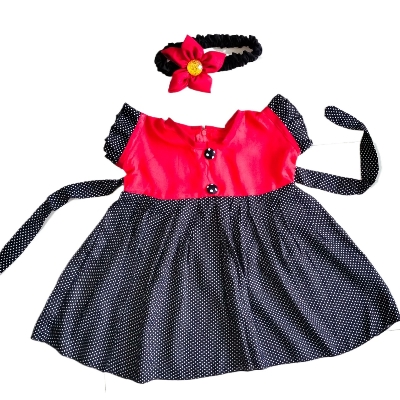 Picture of Baby Girls cotton frok with a hair band for all season 0-12 month