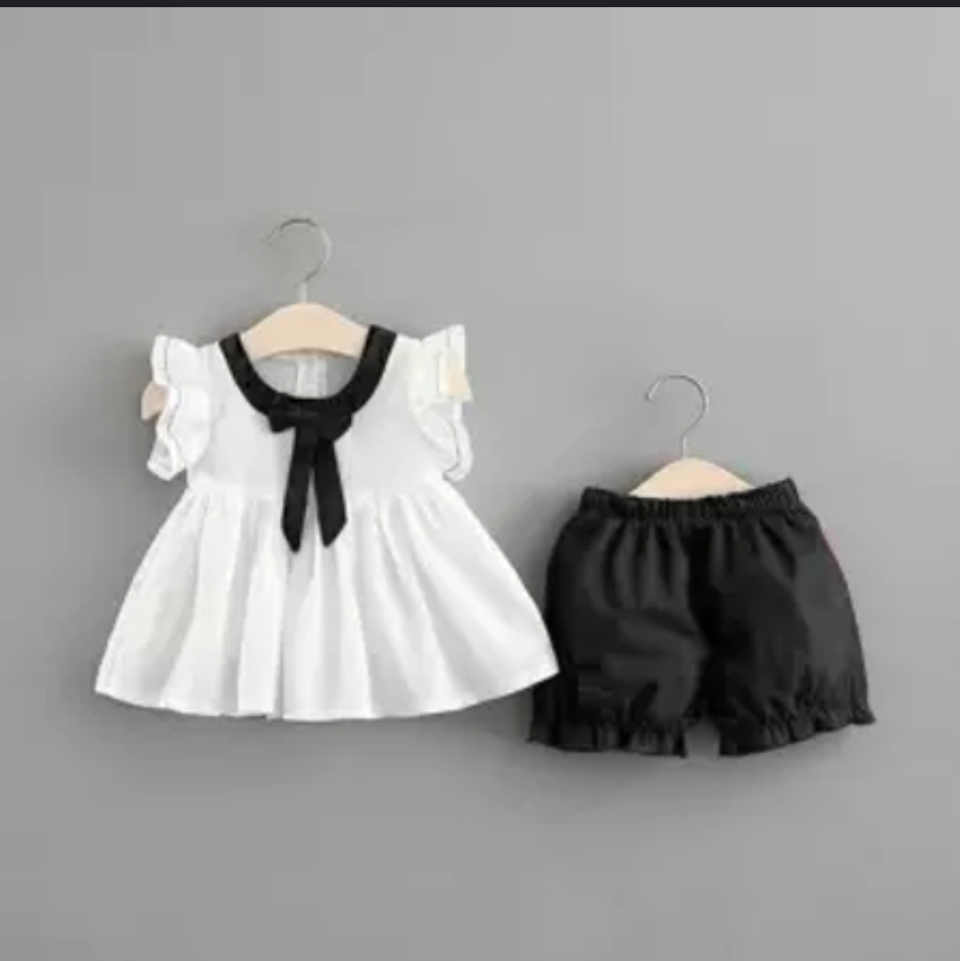 Picture of New Baby Girls Fashionable Premium Quality Beautiful Party Dress With HAIR BAND One Piece Baby Dress for 1-4