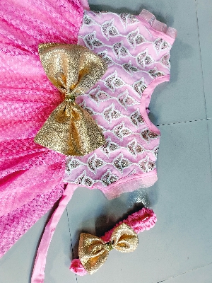 Picture of Baby girls fashionable beautiful party dress for 0 to 7 years babies