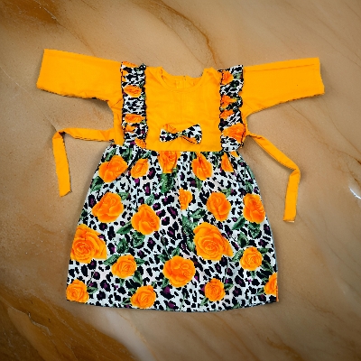 Picture of Girls long Sleeve  rose flowers print  winter cotton Dress 0-12