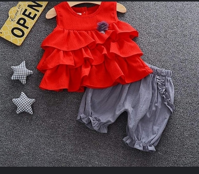 Picture of Baby girls beautiful and nice modern cotton dress for 0 to7 years babies