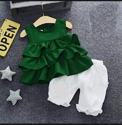 Picture of Baby girls beautiful and nice modern cotton dress for 0 to7 years babies
