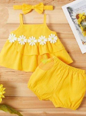 Picture of Fashionable cotton baby girl dress summer collection for 6 month- 5 years babes