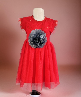 Picture of Baby Girl Party Dress Princess Birthday Clothes  Solid Color Strap Tulle Dress  0-7