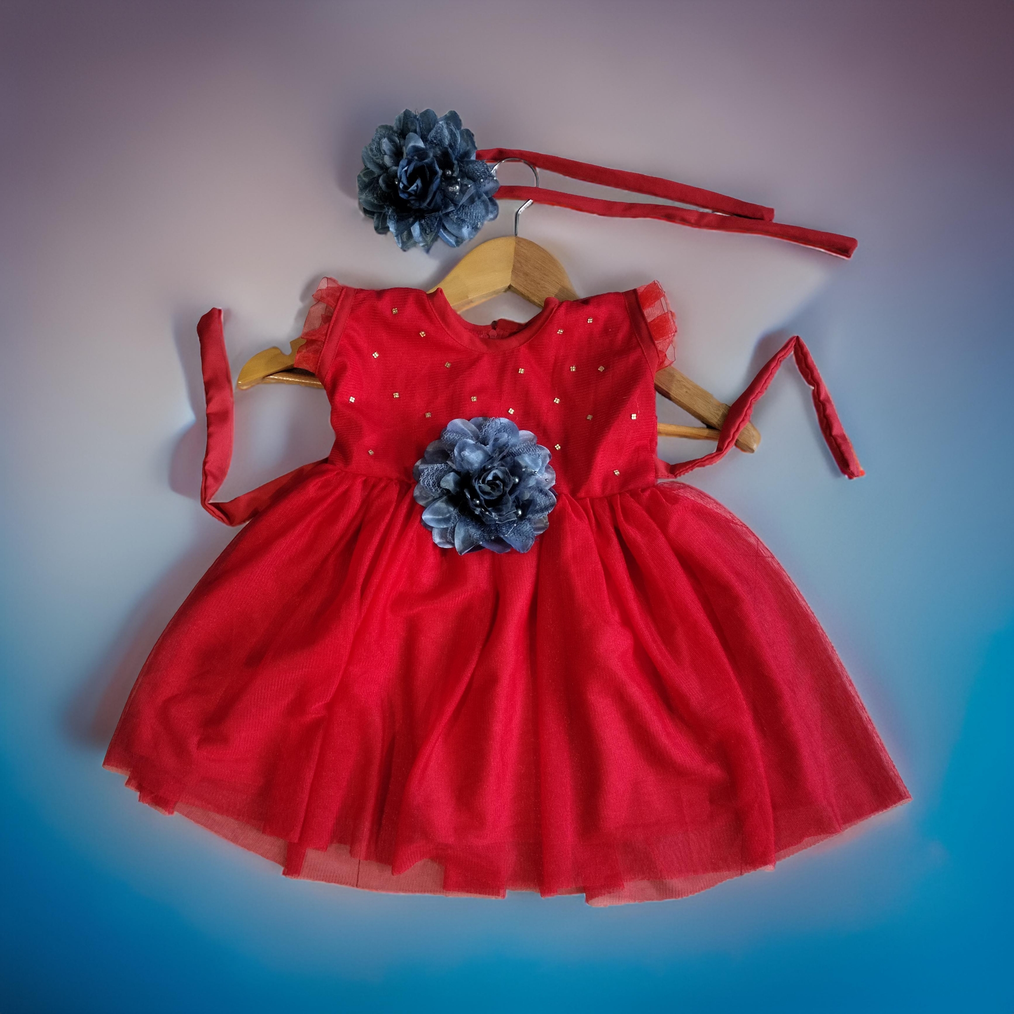 Picture of Baby Girl Party Dress Princess Birthday Clothes  Solid Color Strap Tulle Dress  0-7