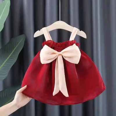 Picture of Baby Girl Dress The Flower Girl Skirt Summer Mesh Soft Material Fashion Bow Princess Dress Newborn Baby 0-3 years