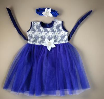 Picture of soft and fashionable party dress for 0-7 years baby girl