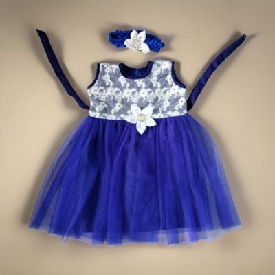 Picture of soft and fashionable party dress for 0-7 years baby girl