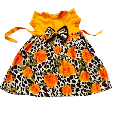 Picture of baby girl fashionable cotton  dress with pant set for 1- 5 years