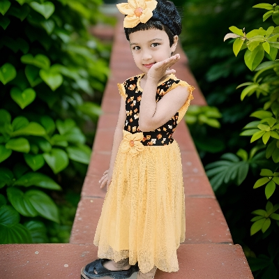 Picture of Baby Girls Fashionable Beautiful homemade party Dress ,frock For 0-12 Years Babies