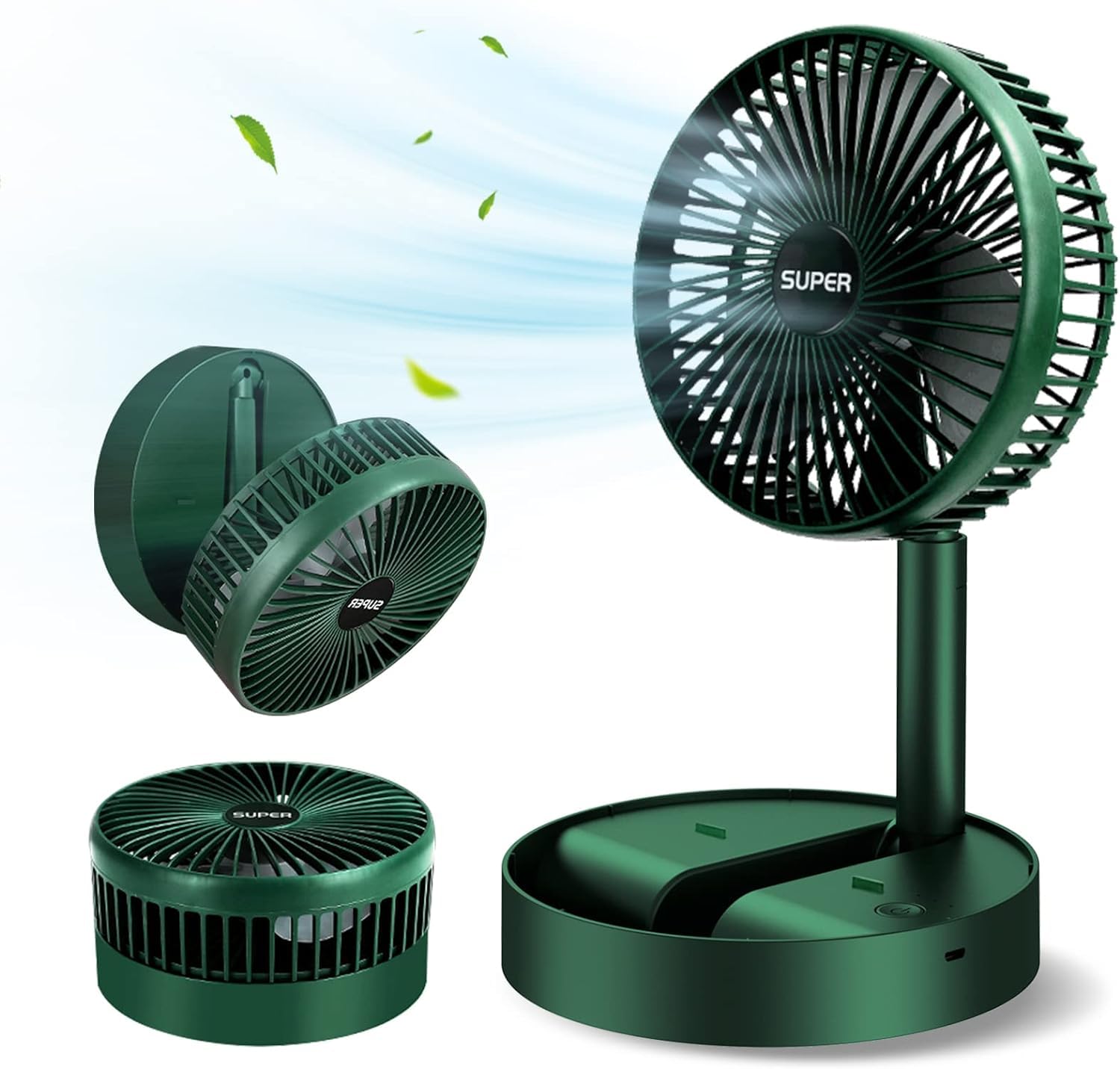 Picture of Rechargeable Fan Foldable Telescopic Fan Mini Table Fan Low Noise Portable Folding Telescopic Small Desktop Fan High Battery Life