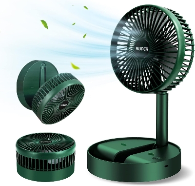 Picture of Rechargeable Fan Foldable Telescopic Fan Mini Table Fan Low Noise Portable Folding Telescopic Small Desktop Fan High Battery Life