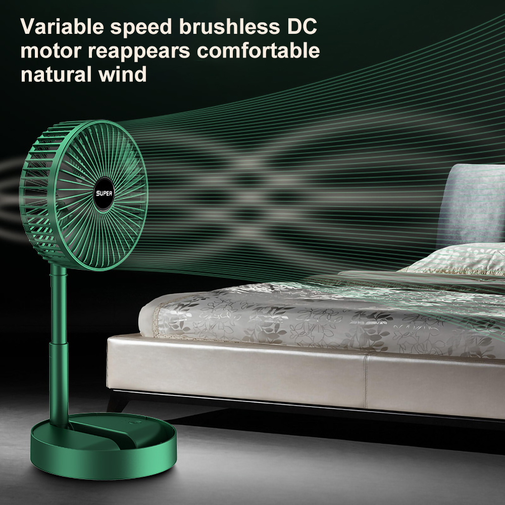 Picture of Rechargeable Fan Foldable Telescopic Fan Mini Table Fan Low Noise Portable Folding Telescopic Small Desktop Fan High Battery Life
