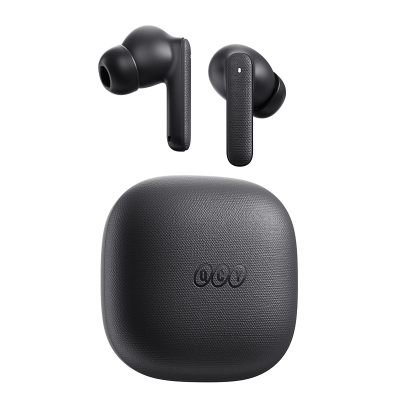 Picture of QCY Buds QT43 True Wireless Earbuds. Fabric Texture and Super Light weight Ergonomic Design Earbuds with Al Noise Reduction for Call