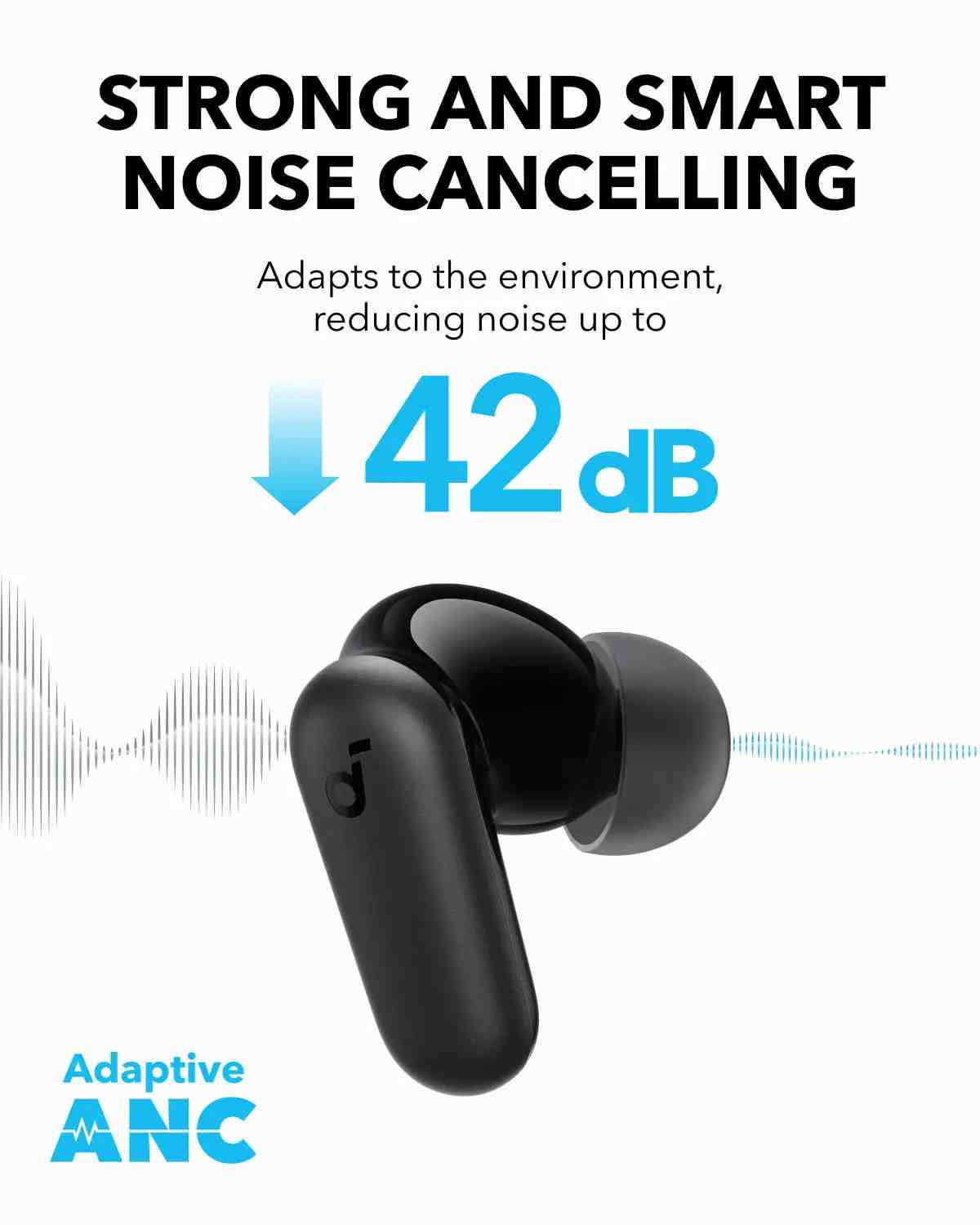 Picture of Soundcore R50i NC Earbuds 42dB ANC Heavy Bass True Wireless Earbuds by Anker