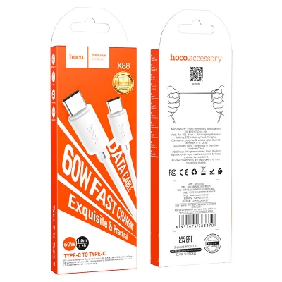 Picture of Hoco X88 Gratified 60W PD Fast Charging Type C to Type C  Data Cable