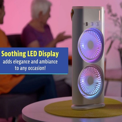 Picture of Rechargeable Remote Control Double Ended Spray Fan,  Portable Air Cooler with LED Light Air Humidifier