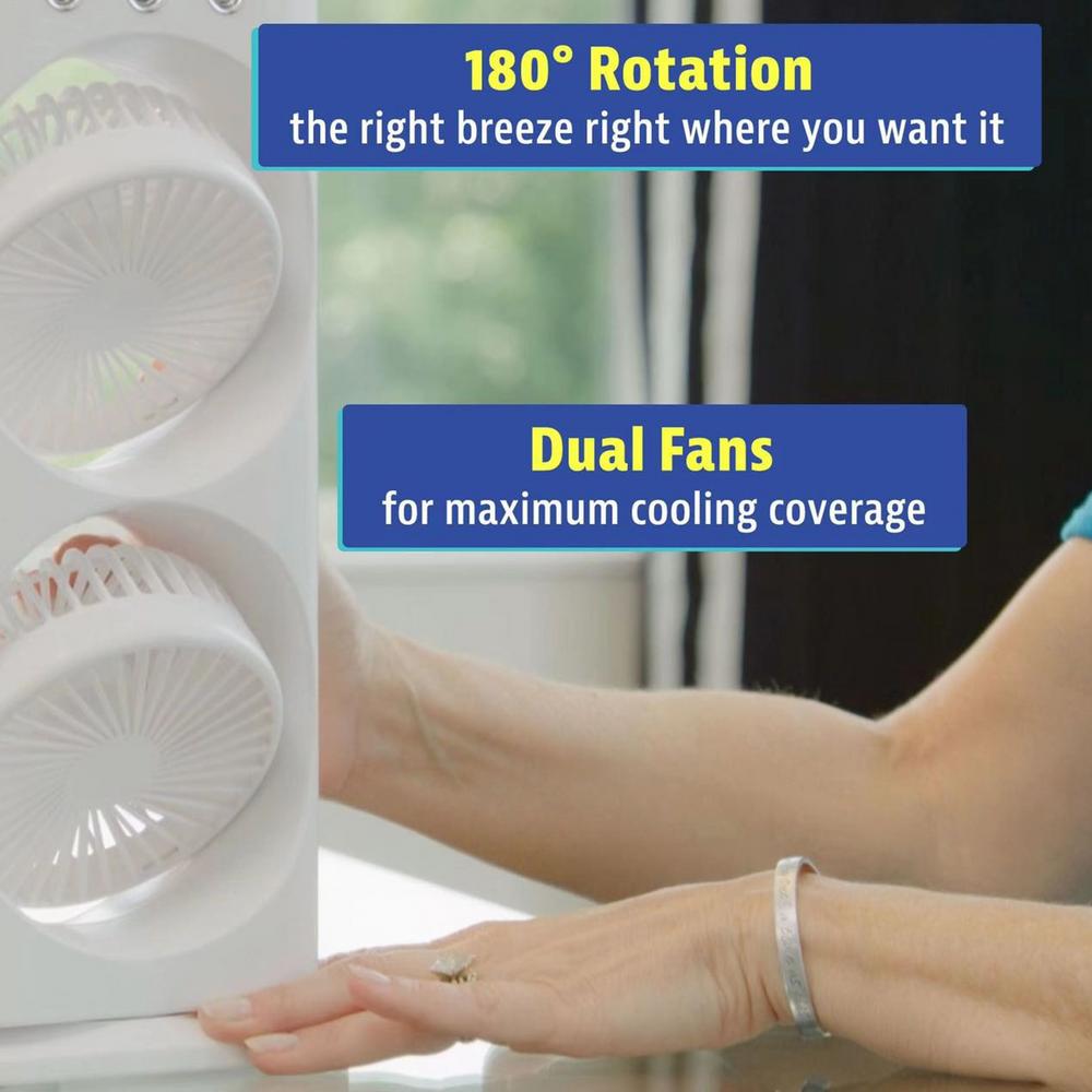 Picture of Rechargeable Remote Control Double Ended Spray Fan,  Portable Air Cooler with LED Light Air Humidifier
