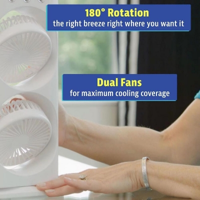 Picture of Rechargeable Remote Control Double Ended Spray Fan,  Portable Air Cooler with LED Light Air Humidifier