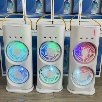 Picture of Rechargeable Remote Control Double Ended Spray Fan,  Portable Air Cooler with LED Light Air Humidifier