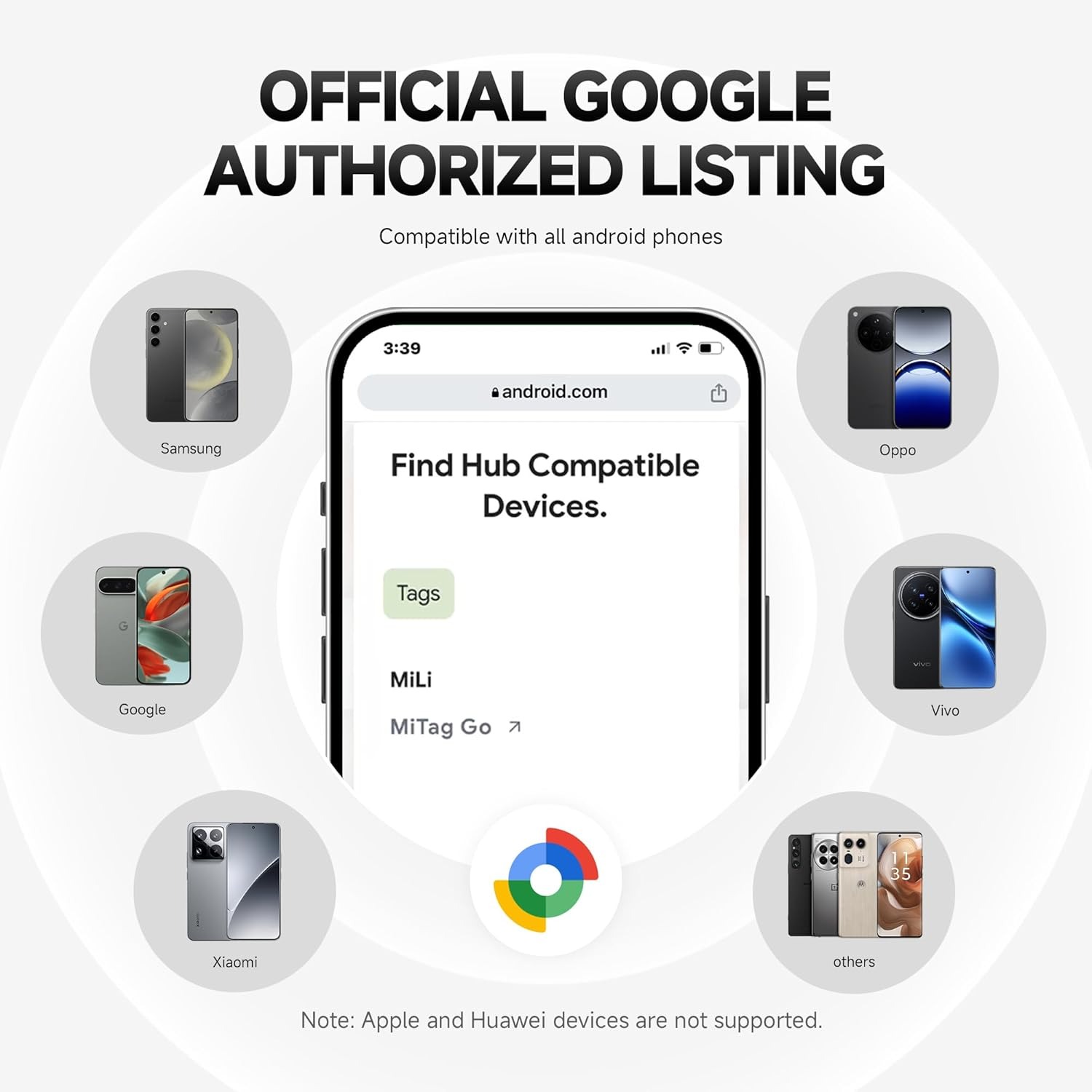 Picture of MiLi MiTag Android Location Tracker Device. Compatible with Google’s Find My Device. Smart Finder