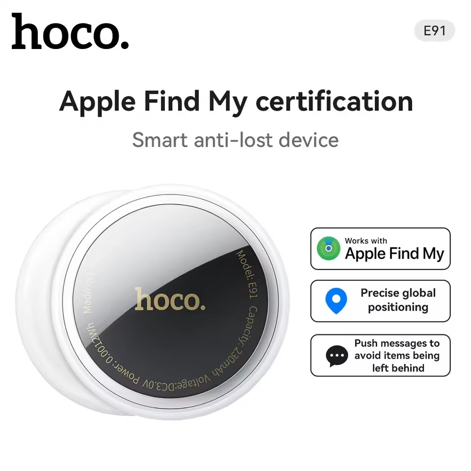 Picture of HOCO E91 Location Tracker Device for iPhone. Compatible with Apple Find My network. Smart Finder Anti-Loss Device