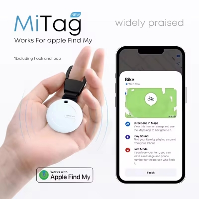 Picture of MiLi MiTag iPhone Location Tracker Device. Compatible with Apple Find My Device. Smart Finder