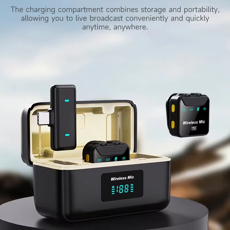 Picture of SX23 Wireless Mini Lavalier Noise Reduction Microphone for Audio Video Recording Live Broadcast on Social Media Lightweight Portable Mini Microphone